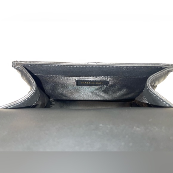 NWT MOSCHINO HEART STUDS QUILTED LEATHER SHOULDER BAG BLACK - Picture 13 of 15